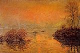 Sunset on the Seine at Lavacourt Winter Effect by Claude Monet